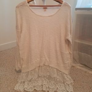 Mossimo 100% Recycled White Lace Sweater